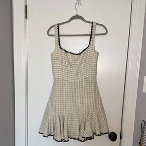 NWT Antonio Melani- Chic Cream and Black Tweed Dress- size 2